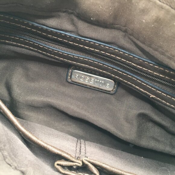 Rosseti Brown Bag with Braided Strap Buckle Accent Shoulder Bag - Picture 8 of 9